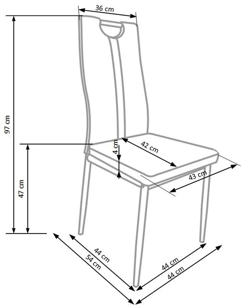 Кухонний стілець HALMAR K202 сірий (1шт=4шт) фото №8