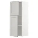IKEA METOD МЕТОД, навесной шкаф с полками / 2дверцы, белый / светло-серый, 40x100 см 794.555.30 фото thumb №1