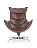 Кресло мягкое поворотное HALMAR LUXOR, экокожа: коричневый фото thumb №3