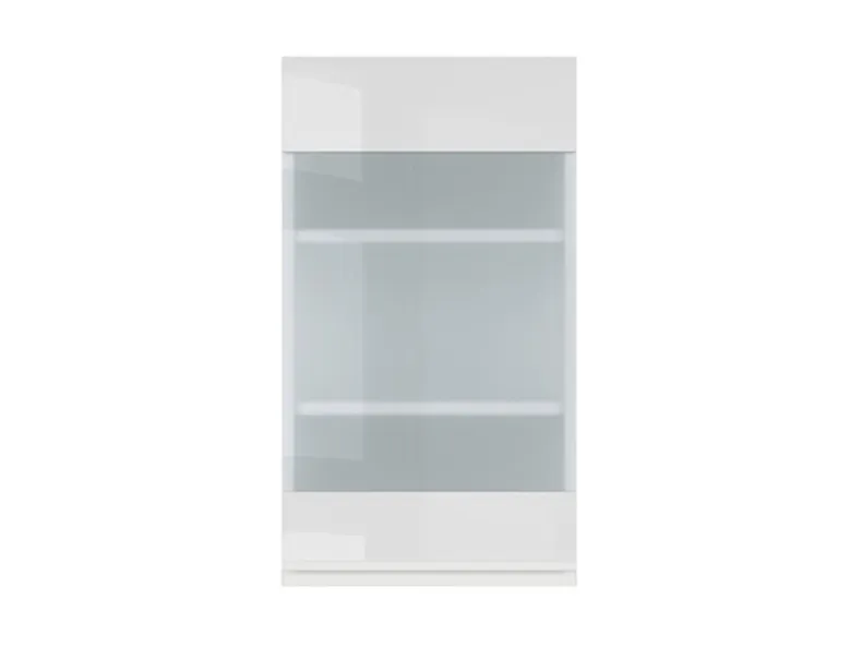 BRW Левый верхний кухонный шкаф Sole 40 см с витриной белый глянец, альпийский белый/глянцевый белый FH_G_40/72_LV-BAL/BIP фото №1