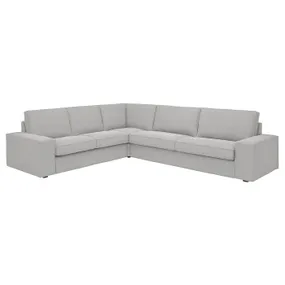 IKEA KIVIK КИВИК, 5-местный угловой диван, Талмира белая/черная 394.847.18 фото