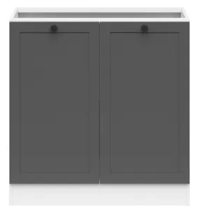 BRW Junona Line базовый шкаф для кухни 80 см двухдверный графит, белый/графит D2D/80/82_BBL-BI/GF фото