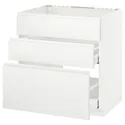 IKEA METOD МЕТОД / MAXIMERA МАКСИМЕРА, напольн шк п-мойку+3фрнт пнл / 2ящ, белый / Воксторп матовый белый, 80x60 см 991.126.78 фото thumb №1