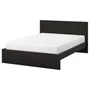 IKEA MALM МАЛЬМ, каркас ліжка, високий, чорний / коричневий / Лейрсунд, 160x200 см 790.198.41 фото