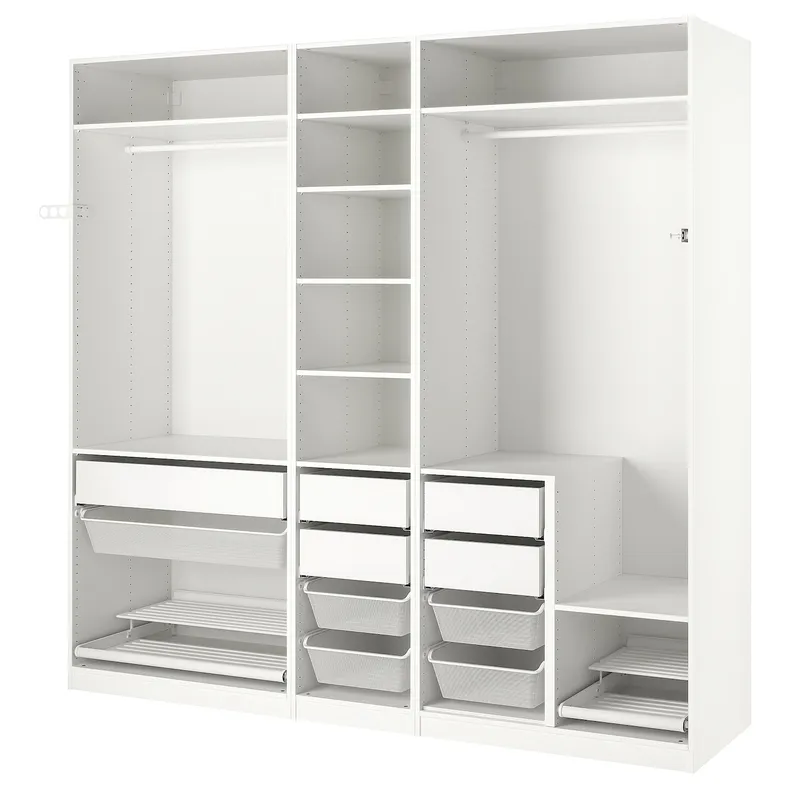 IKEA PAX ПАКС, гардероб, комбінація, білий, 250x58x236 см 293.962.51 фото №1