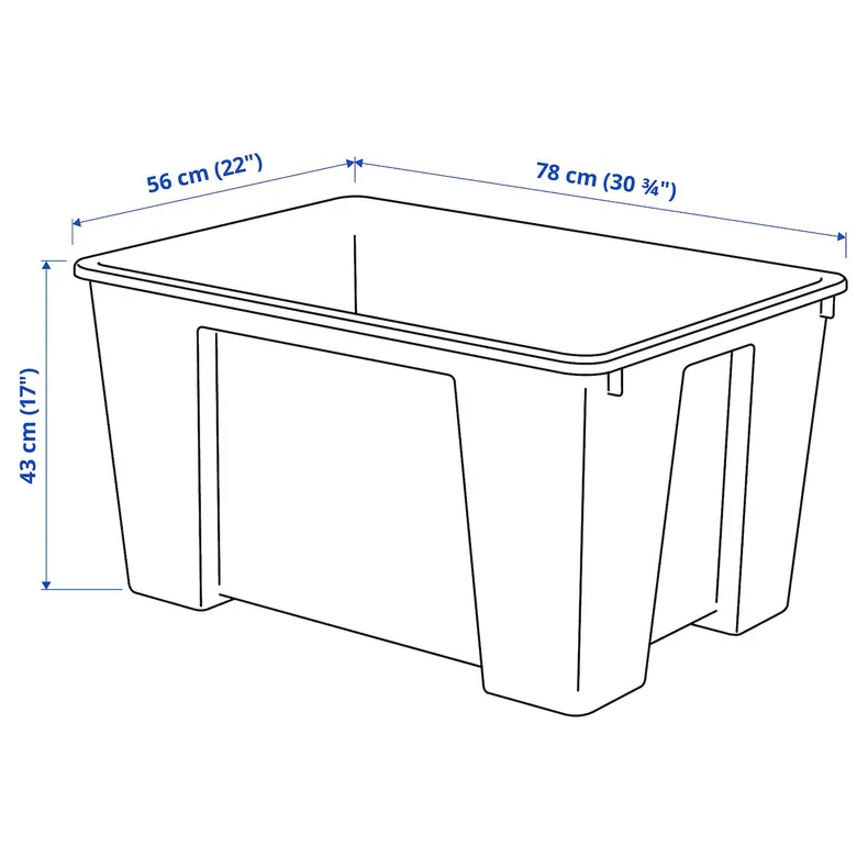 IKEA SAMLA САМЛА, контейнер, прозрачный, 78x56x43 см, 130 L фото №5