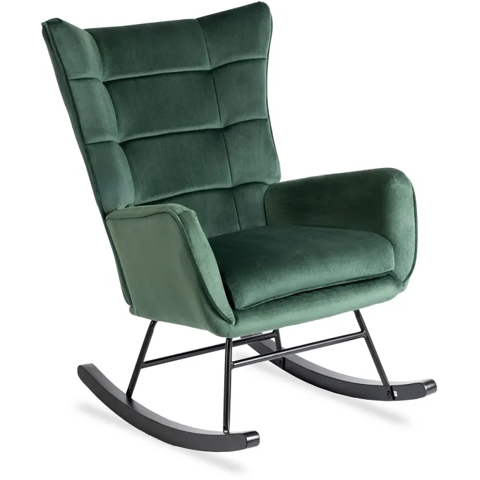 Кресло-качалка бархатное MEBEL ELITE JACKSON Velvet, Зеленый фото №1