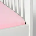 IKEA LEN ЛЕН, простирадло на резинці д/дитяч ліжк, білий/рожевий, 60x120 см 603.201.88 фото thumb №3