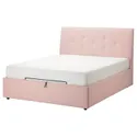 IKEA IDANÄS ІДАНЕС, ліжко з підіймальн механізм і оббив, Gunnared блідо-рожевий, 160x200 см 504.589.73 фото thumb №1