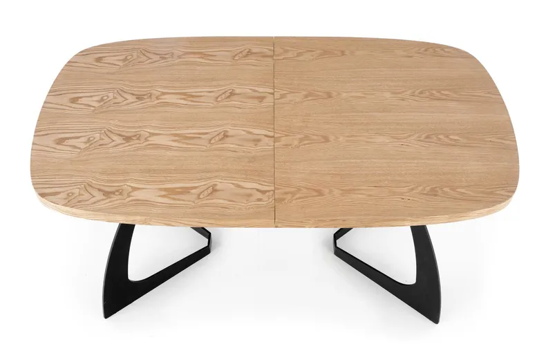 Обідній стіл розкладний HALMAR VELDON 160-200x90 см, стільниця - дуб натуральний, ніжки - чорний фото №12