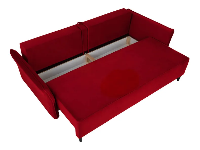 BRW тримісний диван Марія розкладний з велюровим ящиком для зберігання червоний, Рів'єра 61 SO3-MARIA-LX_3DL-G2_BB8815 фото №3