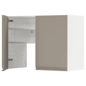 IKEA METOD МЕТОД, навесной шкаф д / вытяжки / полка / дверь, белый / матовый темно-бежевый, 80x60 см 595.044.09 фото