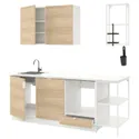 IKEA ENHET ЭНХЕТ, кухня, белый / имит. дуб, 223x63.5x222 см 093.377.43 фото thumb №1