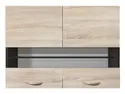 BRW Двухдверный кухонный шкаф Junona Line 80 см с витриной дуб сонома, венге/дуб сонома G2W/80/57-WE/DSO фото thumb №1
