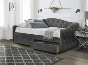Ліжко односпальне з ящиками HALMAR ALOHA 90x200 см сіре фото