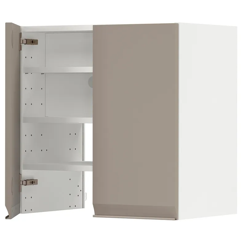 IKEA METOD МЕТОД, навесной шкаф д / вытяжки / полка / дверь, белый / матовый темно-бежевый, 60x60 см 095.052.70 фото №1