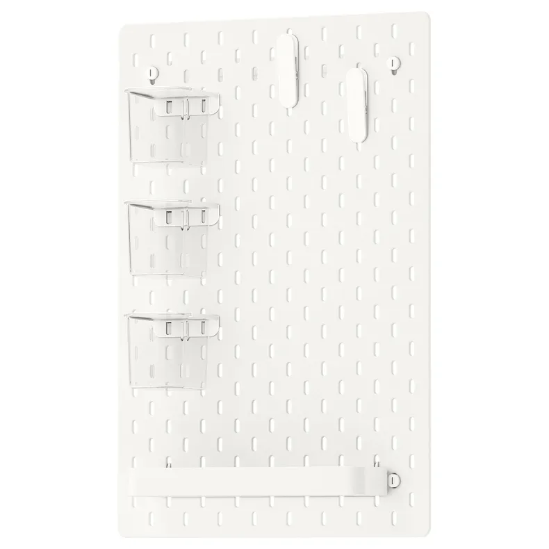 IKEA SKÅDIS СКОДІС, комбінація перфорованої дошки, білий, 36x56 см 795.618.04 фото №1