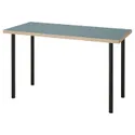 IKEA LAGKAPTEN ЛАГКАПТЕН / ADILS АДИЛЬС, письменный стол, серо-бирюзовый / черный, 120x60 см 395.233.38 фото thumb №1