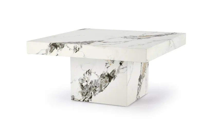 Журнальный столик HALMAR MONOLIT, 80x80 см, белый мрамор фото №2