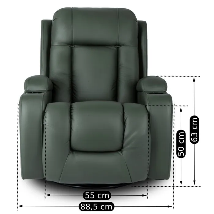 Массажное кресло MEBEL ELITE BOX, экокожа: зеленый фото №16