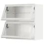 IKEA METOD МЕТОД, навесной горизонтальный шкаф / 2двери, белый / Хейста белое прозрачное стекло, 80x80 см 194.906.02 фото
