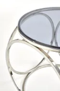 Журнальный столик HALMAR VENUS S, рама - серебро, стекло - дымчатое фото thumb №4