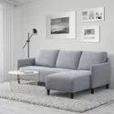 IKEA ANGERSBY АНГЕРСБИ, 3-местный диван, с шезлонгом / Книса светло-серый 604.990.77 фото thumb №2