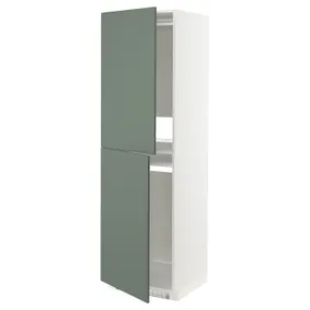IKEA METOD МЕТОД, висока шафа для холодильнка / морозил, білий / БОДАРП сіро-зелений, 60x60x200 см 993.171.18 фото