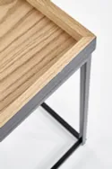 Журнальный столик деревянный HALMAR YAVA, 42x42 см, дуб натуральный/черный фото thumb №5