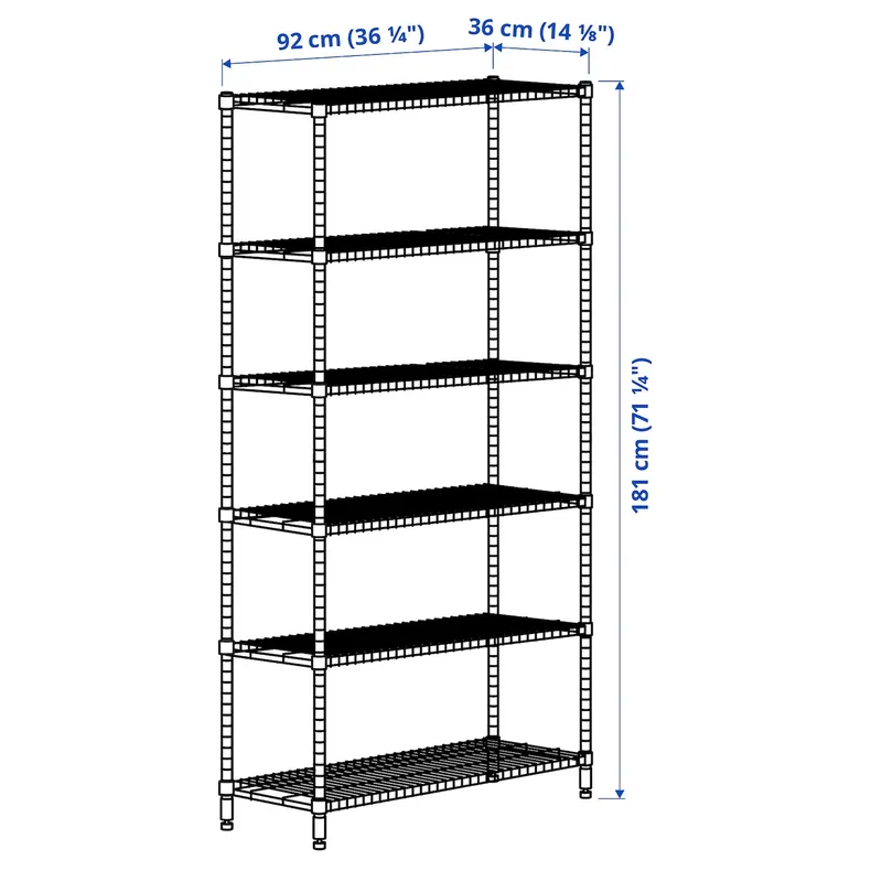 IKEA OMAR ОМАР, 1 стелаж, 92x36x181 см фото №6