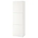 IKEA BESTÅ БЕСТО, секція полиць із дверцятами, білий ЛАППВІКЕН / білий, 60x42x193 см 394.296.99 фото thumb №1