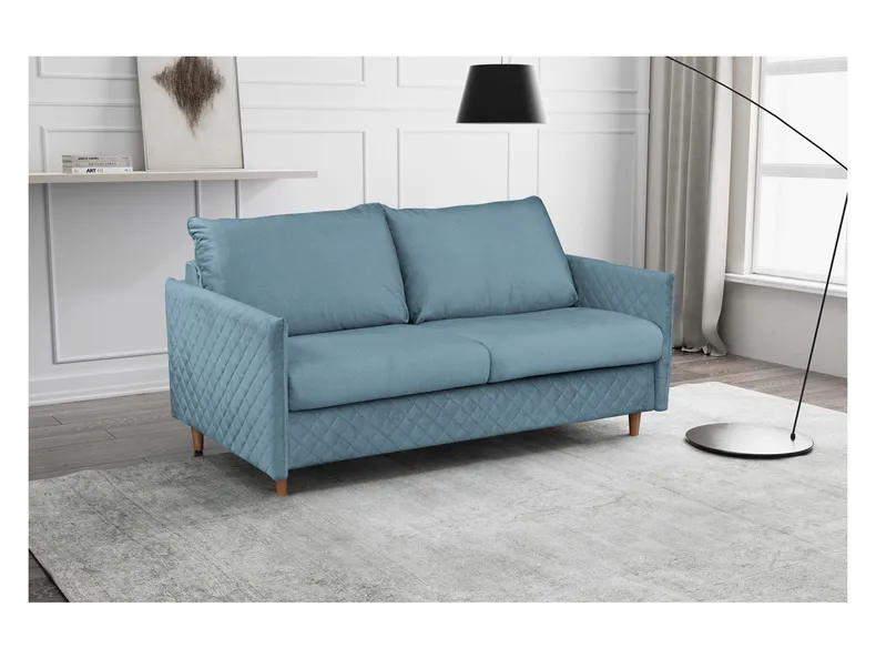 BRW Трехместный диван-кровать Sana велюр синий, Моноли 72 SO-SANA-3F-TK1_BC1177 фото №2