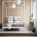 IKEA VITARNA ВИТАРНА, каркас кровати с 4-х стойками, белый Лурёй/Скодис белый, 140x200 см 895.563.26 фото thumb №4