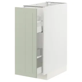 IKEA METOD МЕТОД / MAXIMERA МАКСІМЕРА, підлог шафа / висувна внутрішн секція, білий / Стенсунд світло-зелений, 30x60 см 294.867.70 фото
