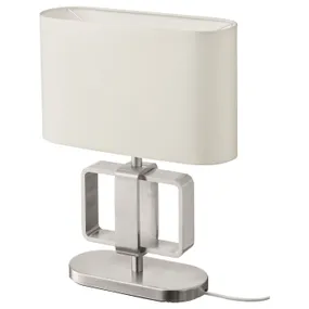 IKEA UPPVIND УППВІНД, настільна лампа, нікельований / білий, 47 см 304.303.86 фото