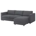IKEA VIMLE ВІМЛЕ, 3-місний диван із кушеткою, Гарматний середньо-сірий 795.452.82 фото thumb №1