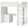 IKEA SMÅSTAD СМОСТАД, кровать-чердак, белый с письменным столом с 4 ящиками, 90x200 см 994.288.66 фото