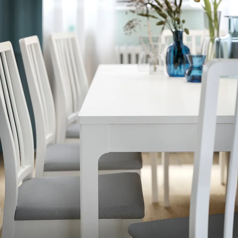 IKEA EKEDALEN ЭКЕДАЛЕН / EKEDALEN ЭКЕДАЛЕН, стол и 6 стульев, белый / светло-серый, 180 / 240 см 192.213.51 фото №3