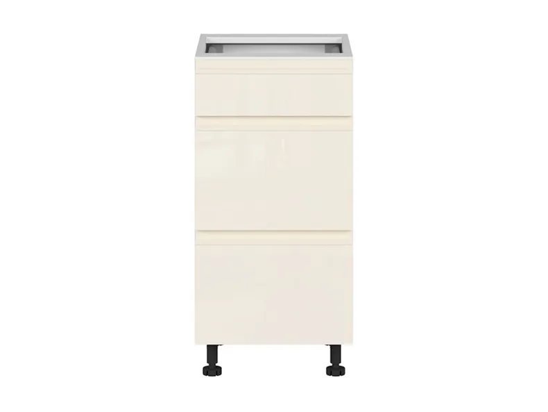 BRW Кухонный цокольный шкаф Sole 40 см с ящиками магнолия глянцевая, альпийский белый/магнолия глянец FH_D3S_40/82_2SMB/SMB-BAL/XRAL0909005 фото №1