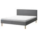 IKEA NARRÖN НАРРЁН, каркас кровати с обивкой, серый, 140x200 см 105.561.07 фото thumb №1