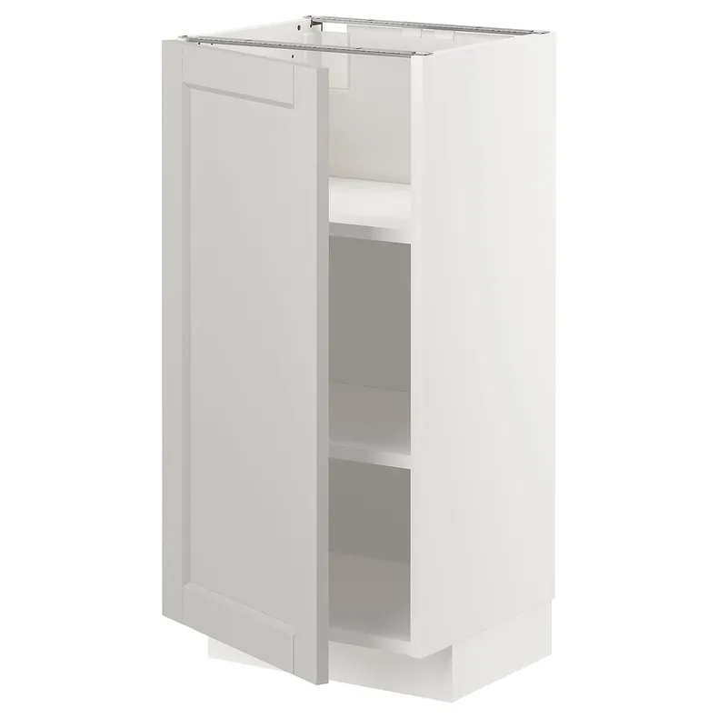 IKEA METOD МЕТОД, підлогова шафа з полицями, білий / світло-сірий Lerhyttan, 40x37 см 094.594.33 фото №1