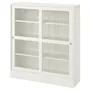 IKEA HAVSTA ХАВСТА, шафа зі склян дверцятами з цоколем, біле прозоре скло, 121x37x134 см 092.768.72 фото