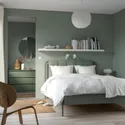IKEA TÄLLÅSEN ТЕЛЛОСЕН, каркас ліжка з оббивкою, Кульста сіро-зелена / Лейрсунд, 140x200 см 595.147.81 фото thumb №2