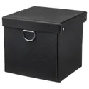 IKEA NIMM НІММ, коробка для зберігання з кришкою, чорний, 16.5x16.5x15 см 405.200.51 фото thumb №1