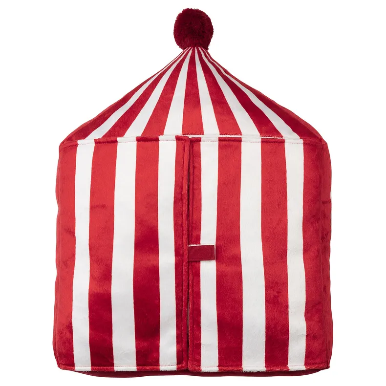 IKEA BUSENKEL БУСЕНКЕЛЬ, подушка, Форма циркового шатра красный / белый, 48x37 см 405.231.82 фото №2