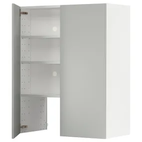 IKEA METOD МЕТОД, настінн шаф д / витяжки з полиц / дверц, білий / Хавсторп світло-сірий, 80x100 см 695.384.18 фото