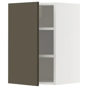 IKEA METOD МЕТОД, навесной шкаф с полками, белый/гавсторпский коричневый/бежевый, 40x60 см 095.587.77 фото