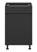 BRW Кухонна шафа Sole L6 50 см ліва з висувною шухлядою з плавним закриттям чорний матовий, чорний/чорний матовий FM_D1S_50/82_L/STB-CA/CAM фото thumb №1