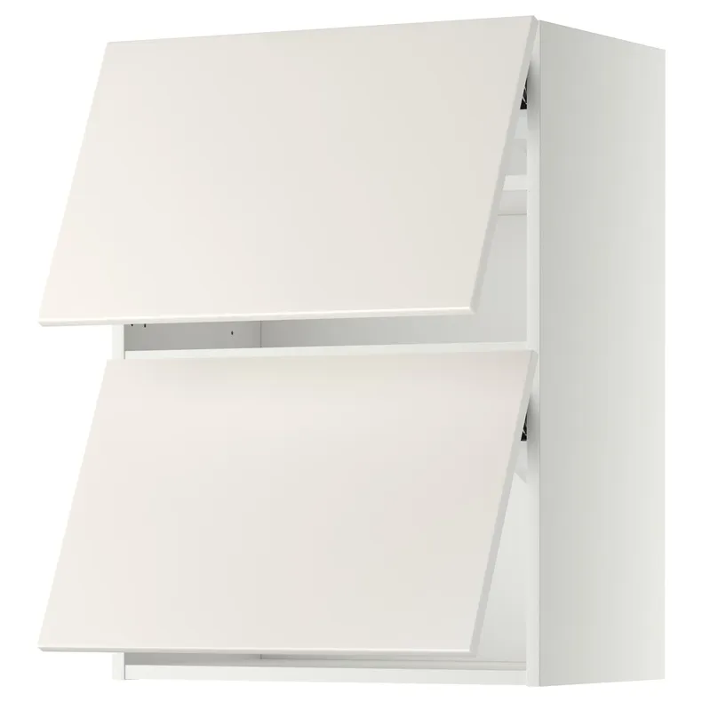 IKEA METOD МЕТОД, навесной шкаф / 2 дверцы, горизонтал, белый / белый, 60x80 см 593.919.35 фото №1
