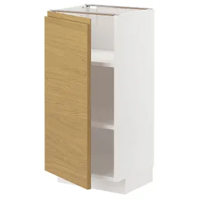 IKEA METOD МЕТОД, напольный шкаф с полками, белый / Воксторп имит. дуб, 40x37 см 495.386.26 фото